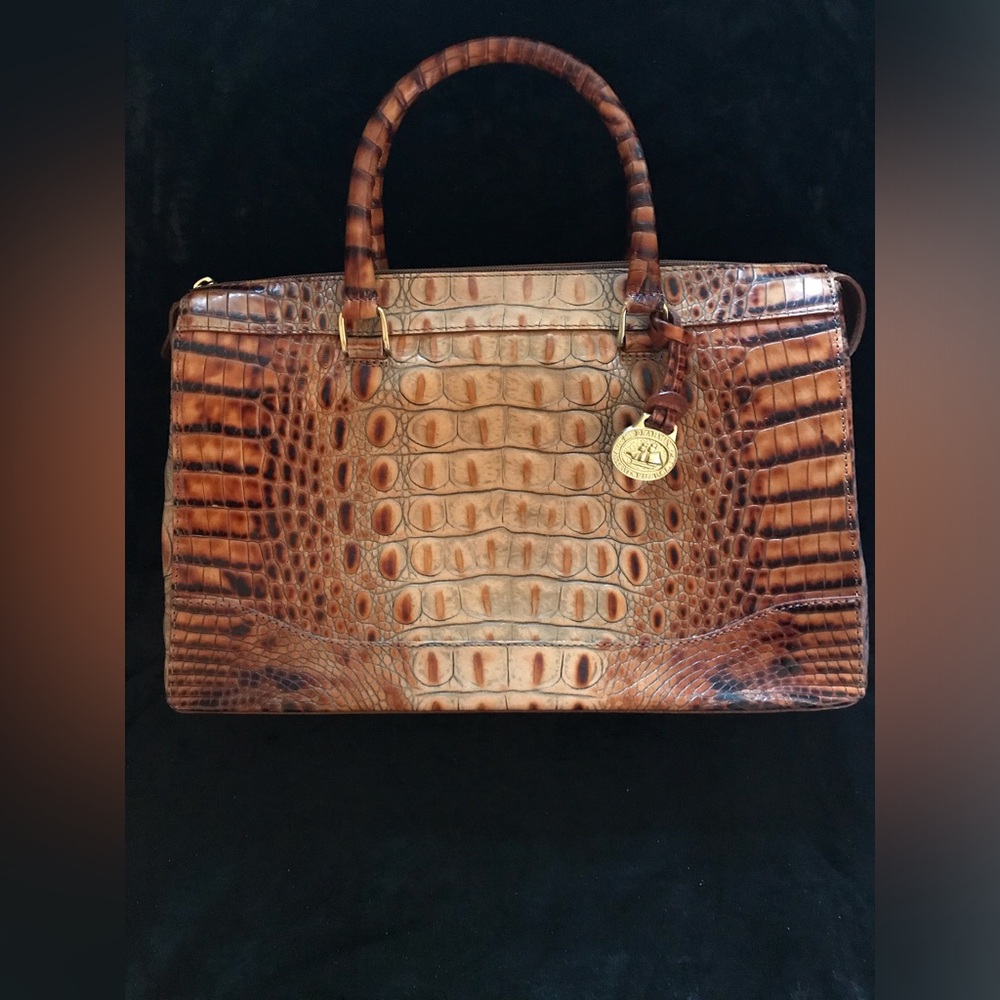 Brahmin Crocodile-Embossed Leather Handbag